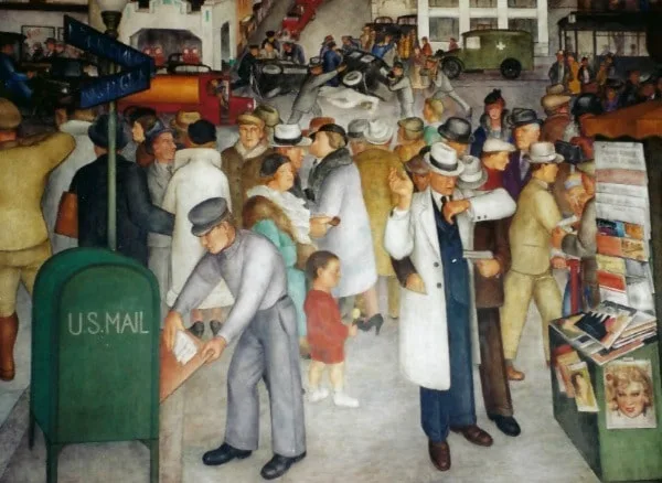 Coit Tower Murals City Life Mailman Victor Arnautoff 10x36 B