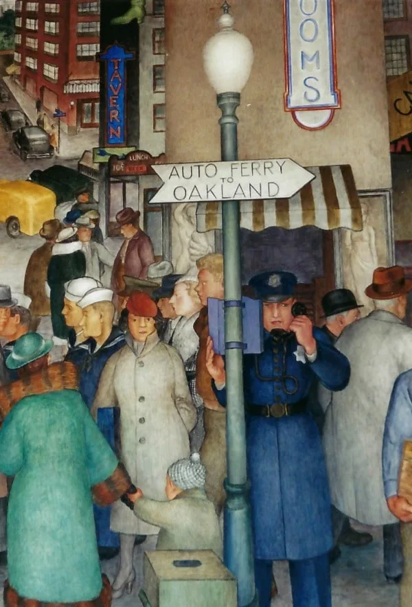 Coit Tower Murals City Life Policeman Victor Arnautoff 10x36 D