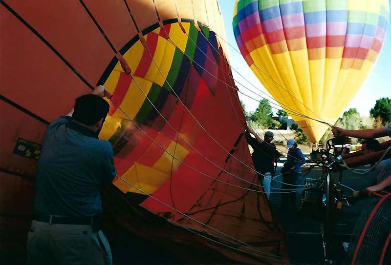 Albuquerque Hot Air Balloon Ride Filling Up the Balloon