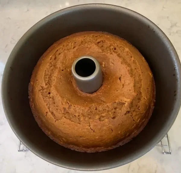 Apple Spice Cake with Fresh Apples Cool in Pan