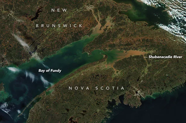 Bay of Fundy Shubenacadie River NASA