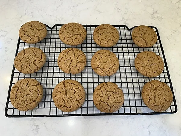 Chewy Peanut Butter Cookies Cool Completely on Wire Rack