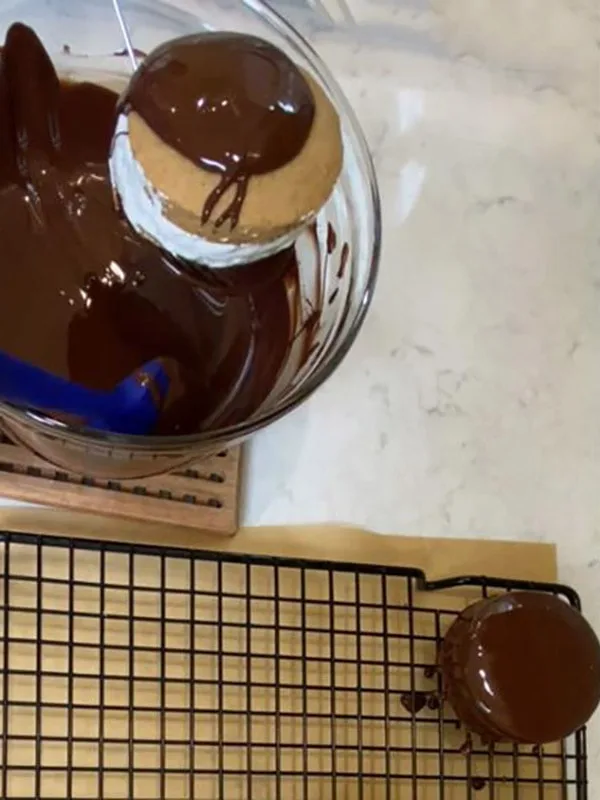 Chocolate Marshmallow Pies Add the Chocolate Coating