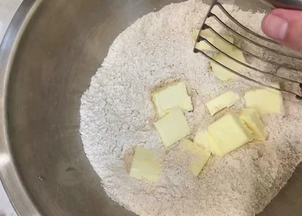 Chocolate Marshmallow Pies Cut Butter into Flour Mixture
