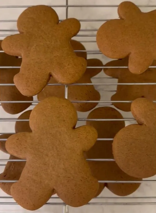 Gingerbread Man Cookies on Wire Rack