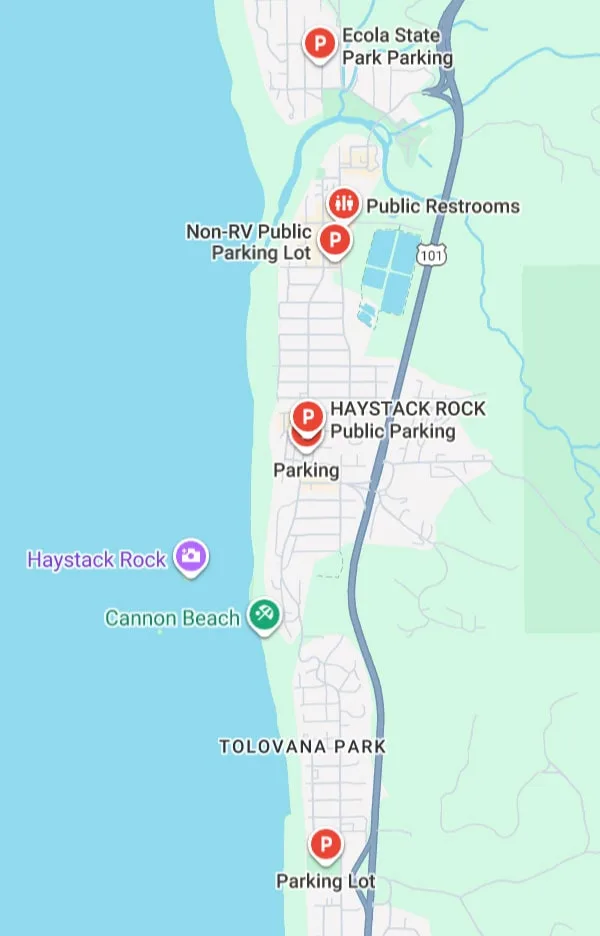 Google Maps Cannon Beach Oregon Public Parking
