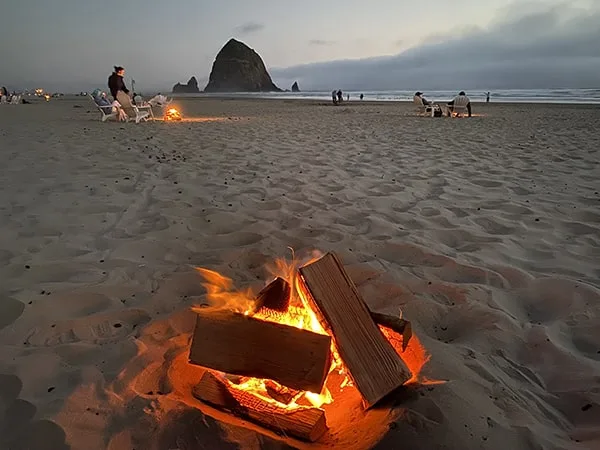 Haystack Rock Oregon Cannon Beach Fireside