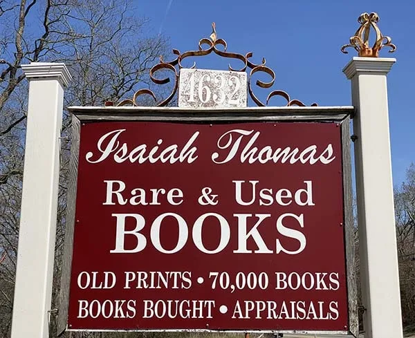 Cape Cod Bookstores Isaiah Thomas Bookstore Sign