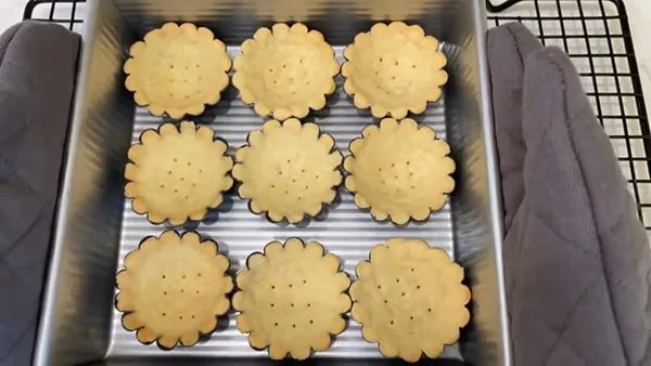 Mini Chocolate Tarts Remove Mini Tarts from Oven