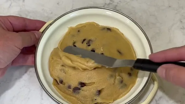 Mini Skillet Cookie Smooth Dough into the Pan