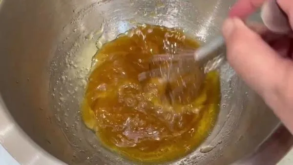 Mini Skillet Cookie Stir in Egg