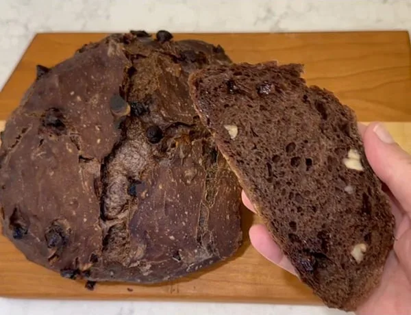 No Knead Dutch Oven Bread Variations Chocolate Dutch Oven Bread Slice