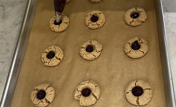 Peanut Butter Thumbprint Cookies Spoon or Pipe the Jam into Each Cookie