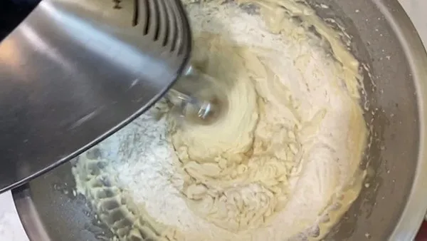 Raspberry Buttermilk Cake Gradually Mix in Flour