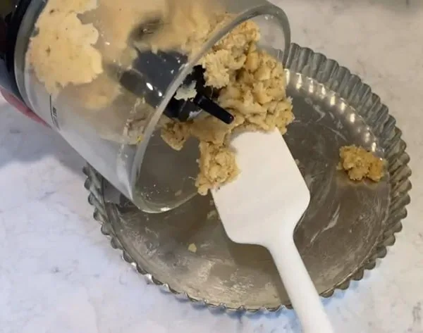 Sour Cherry Jam Tart Scoop Dough into Pan