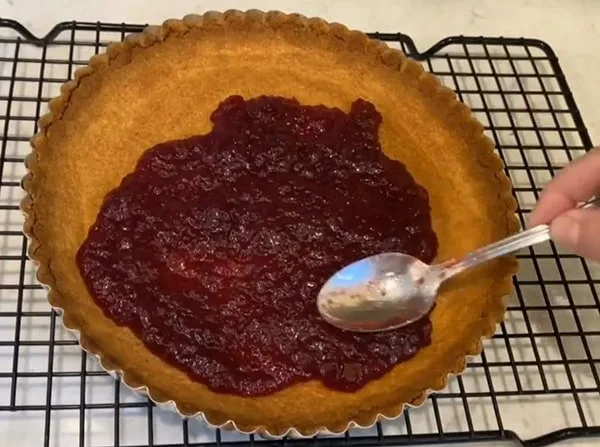 Sour Cherry Jam Tart Spread the Jam into the Crust