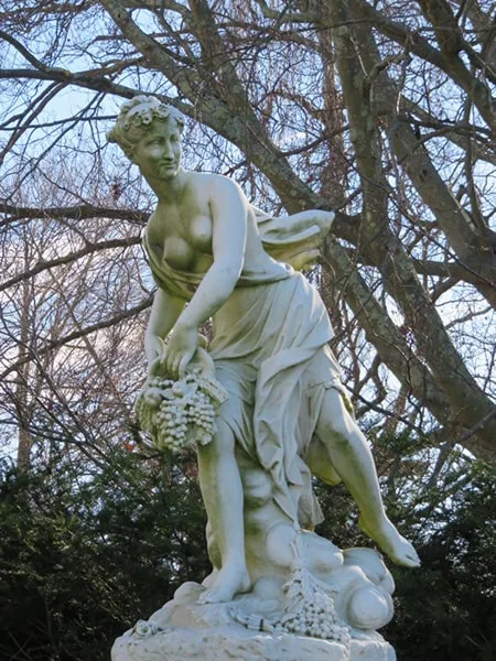The Elms, Newport, Rhode Island has a 10-acre park with marble statues.
