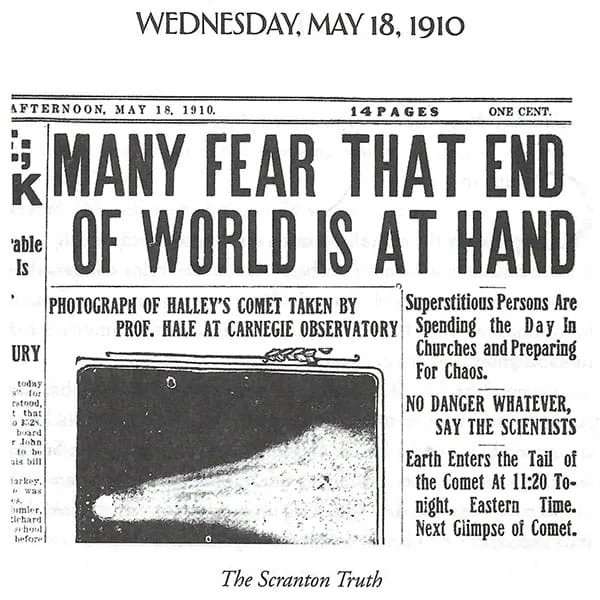 The Murder at World's End Halley's Comet Newspaper Clipping